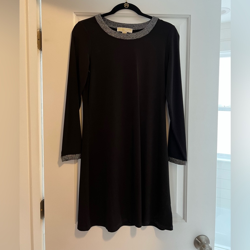 Michael Kors Black Dress with Silver Trim
